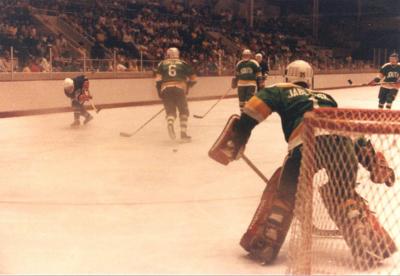 Slap shot from above the circle