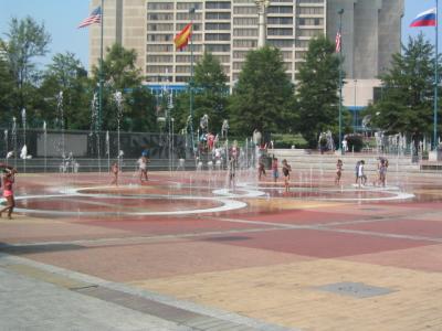cooling off at olympic park.JPG
