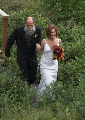 heading up the hill to take vows