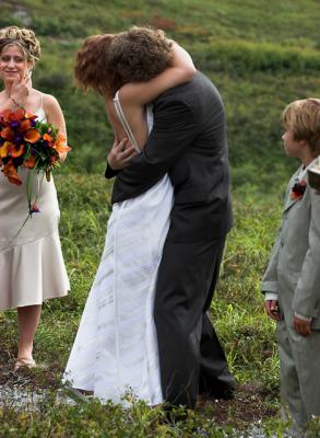 a kiss and hug for the couple with Tyler's approval