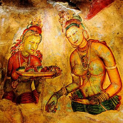 Wall fresco1, Sigiriya, circa 3BC