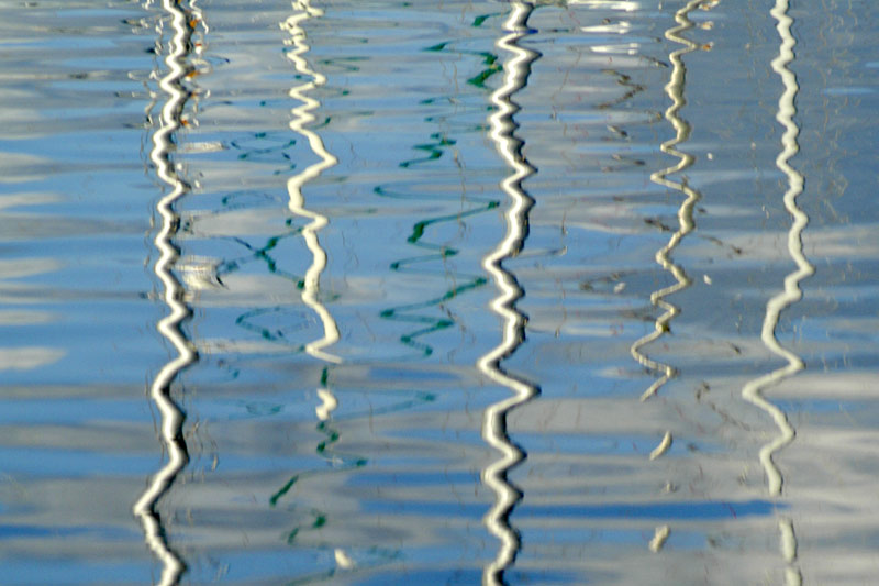 2 August 05 - Yacht masts reflected in the tide