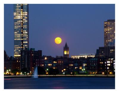 Back Bay Skyline: Boston Moonrise