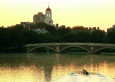 Weeks Footbridge & Rowers, Harvard University