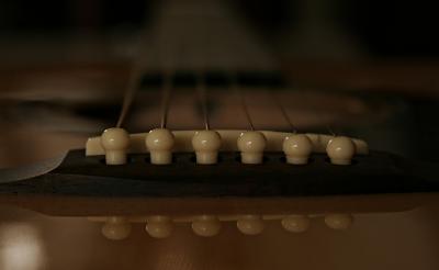 Guitar strings close up