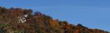 It wasn't a very colorful fall this year. The pano is 4 pics stitched together. The silver-leaved tree in the foreground is on our neighbor's property, the hill is across two highways about 1/4 mi. away.