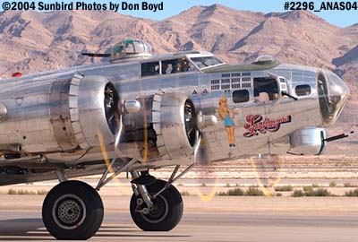 Confederate Air Force's B-17G Sentimental Journey N9323Z at the Aviation Nation practice Air Show warbird stock photo #2296