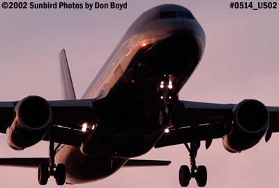 United Airlines A320 aviation airline sunset stock photo #0514_US02