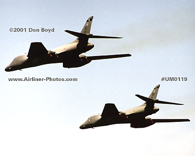 2001 - USAF Rockwell B-1 Lancer bombers military aviation stock photo #UM0115