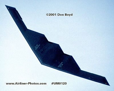 2001 - USAF B-2A Spirit stealth bomber military aviation stock photo #UM0120