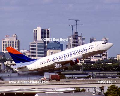 2001 - Delta Express B737-232(Adv) N307DL taking off at FLL aviation airline stock photo #US0118