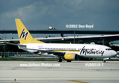 2002 - Midway B737-78X N366ML in takeoff position at FLL aviation airline stock photo #US0219