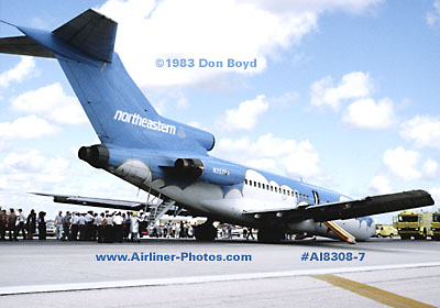 1983 - Northeastern B727-21 N357PA landing incident at MIA aviation airline stock photo #AI8308