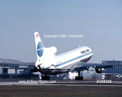 1981 - Pan Am L1011-500 N508PA Clipper Bald Eagle at MIA aviation airline stock photo #US8105