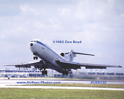 1982 - Pan Am B727-200 takeoff aviation airline stock photo #US8234