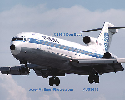 1984 - Pan Am B727-221 N365PA Clipper Peerless aviation airline stock photo #US8418