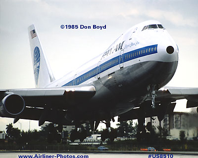 1985 - Pan Am B747-121(A) N743PA Clipper Black Sea aviation airline stock photo #US8510