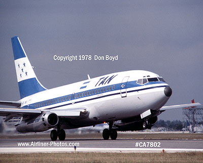 1978 - TAN Airlines B737-2A3 HR-TNR (ex CX-BHM) aviation airline stock photo #CA7802