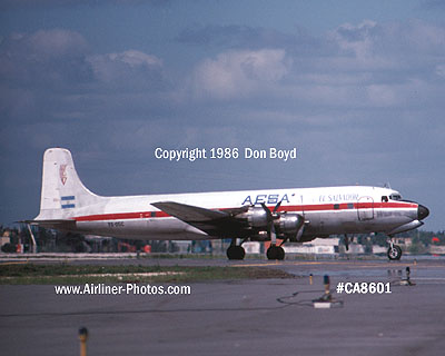 1986 - AESA DC-6B YS-05C (ex N93132) aviation cargo airline stock photo #CA8601