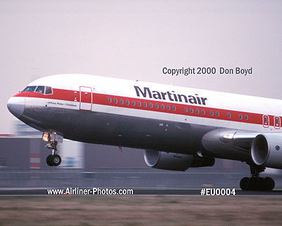 2000 - Martinair B767-31A/ER PH-MCI Prins Pieter-Christiaan takeoff at Amsterdam aviation airline stock photo #EU0004