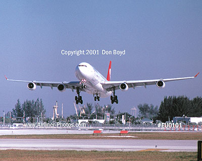 2001 - Turkish Airlines A340-313 TC-JDN Adana landing at Miami aviation airline stock photo #EU0101