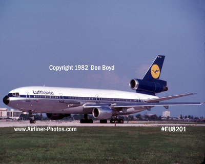 1982 - Lufthansa DC10-30 D-**** at Miami aviation airline stock photo #EU8201