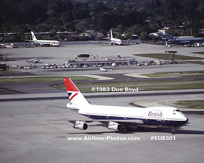 1983 - British Airways B747-136 at Miami aviation airline stock photo #EU8301