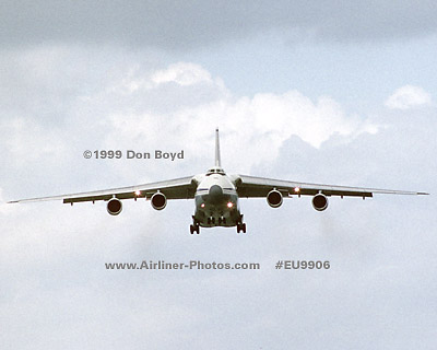 1999 - Heavylift Antonov An-124-100 landing at Miami aviation cargo airline stock photo #EU9906