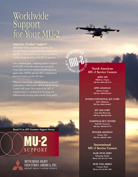 2003 - Mitsubishi Aircraft Product Support Division advertisement