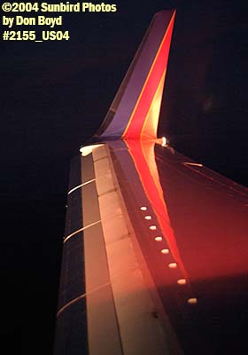 Wing of Southwest Airlines B737-7H4 aviation airline stock photo #2155
