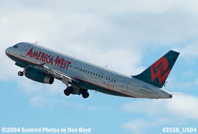 America West A319-132 N834AW aviation airline stock photo #2550