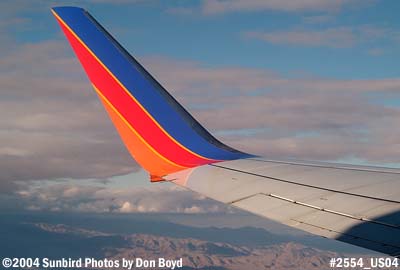 Wing of Southwest Airlines B737-7H4 N436WN aviation airline stock photo #2554