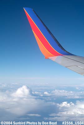 Wing of Southwest Airlines B737-7H4 N436WN aviation airline stock photo #2556