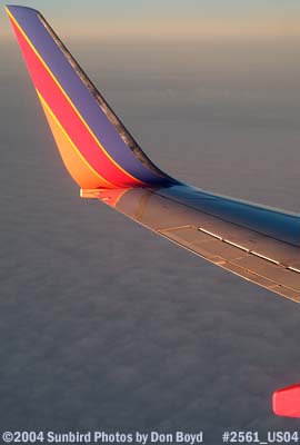 Wing of Southwest Airlines B737-7H4 N436WN aviation airline stock photo #2561