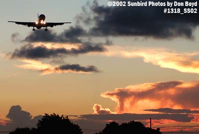 UPS B757PF on final approach at sunset aviation stock photo #1318