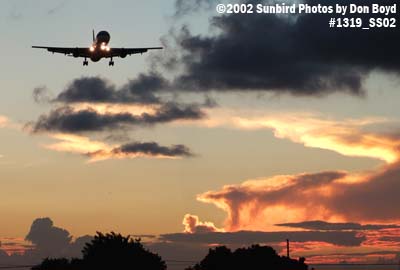 UPS B757PF on final approach at sunset aviation stock photo #1319