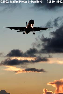 UPS B757PF on final approach at sunset aviation stock photo #1320