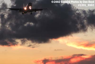 UPS B757-24APF on approach after sunset aviation stock photo #1331
