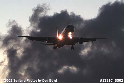 UPS B757-24APF on approach after sunset aviation stock photo #1331C