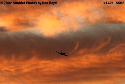 B747-400 takeoff into a gorgeous sunset sky aviation stock photo #1421