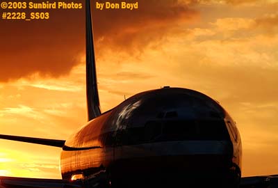American Airlines B767 pushback at sunset aviation stock photo #2228