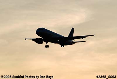 JetBlue A320 on approach at sunset aviation stock photo #2365