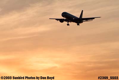Delta Airlines B757-232 N645DL approach at sunset aviation stock photo #2369