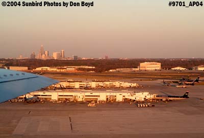 Charlotte Douglas International Airport at sunset aviation stock photo #9701