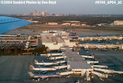 Charlotte Douglas International Airport with downtown Charlotte in the background aviation stock photo #9702