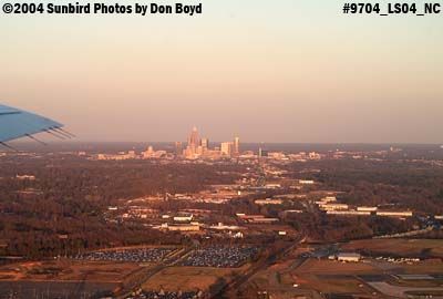 2004 - downtown Charlotte at sunset landscape stock photo #9704