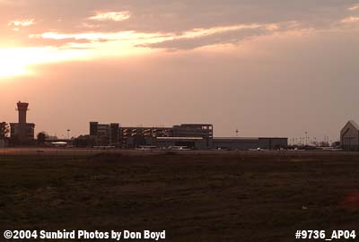 2004 - Huntsville International Airport Terminal at sunset aviation stock photo #9736