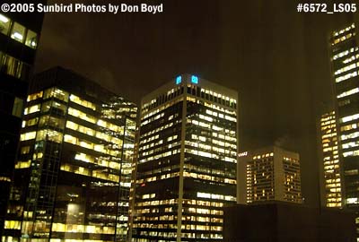 Downtown high-rise buildings at night in downtown Vancouver, BC stock photo #6572
