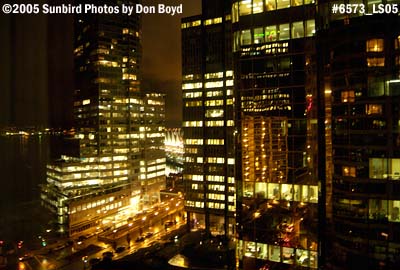 Downtown high-rise buildings at nigh in downtown Vancouver, BC stock photo #6573