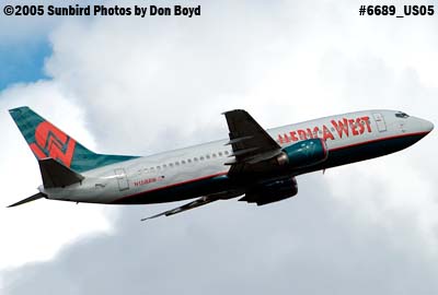 America West (U S Airways) B737-3G7 N158AW aviation airline stock photo #6689